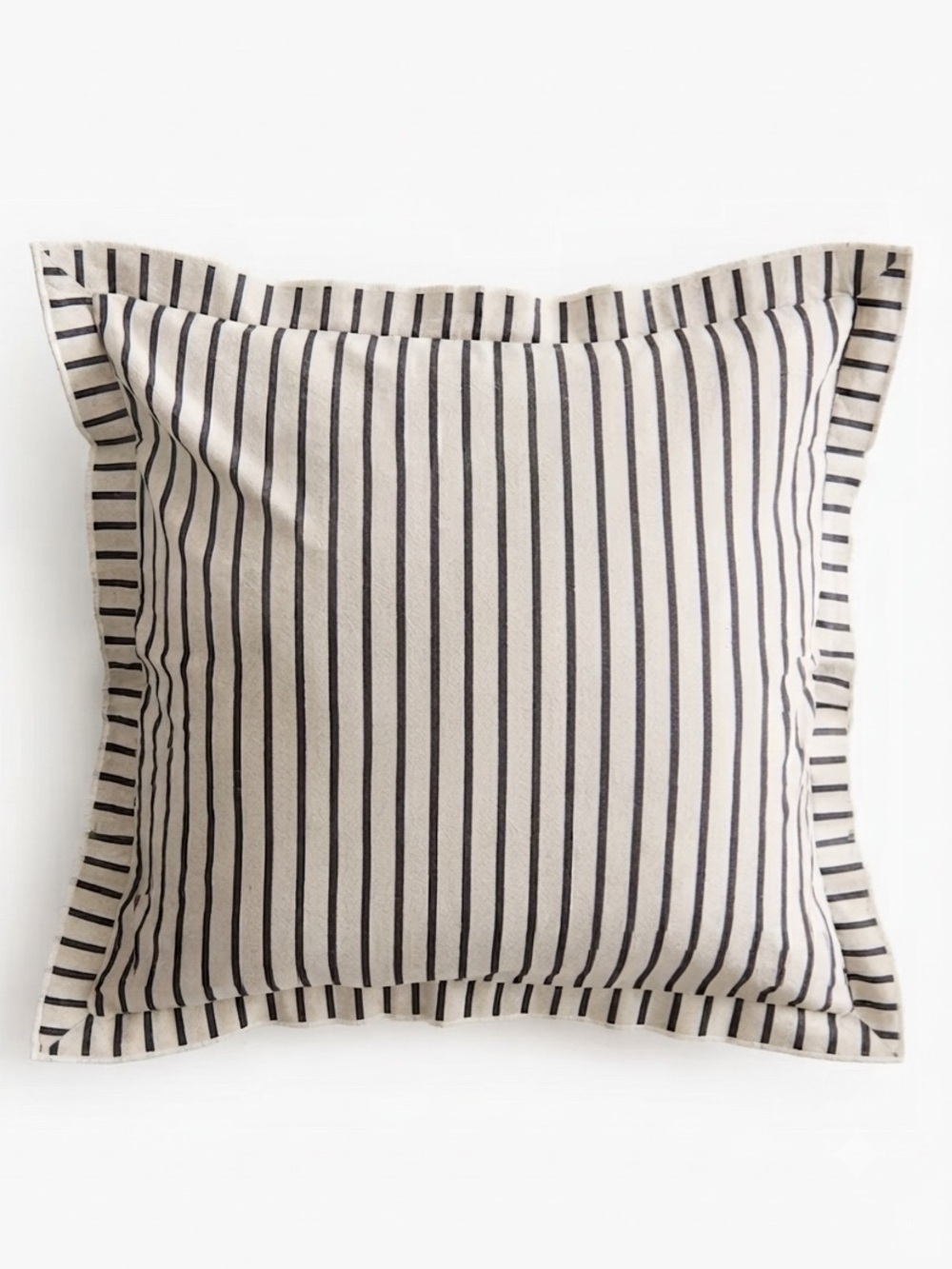 NWT H&M Home Linen Blend Striped Cushion Cover 24x24 in Beige & Black